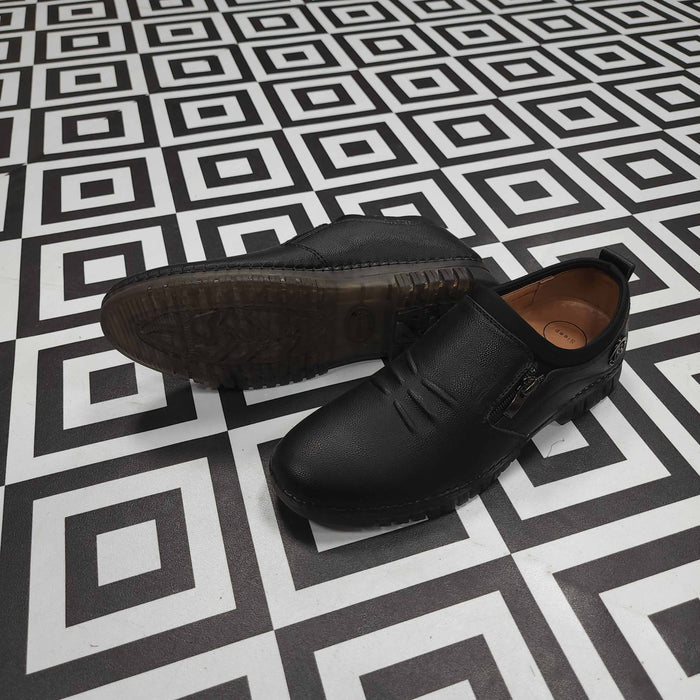 Premium Black Leather Casual Shoes - Maha fashions -  Men Footwear