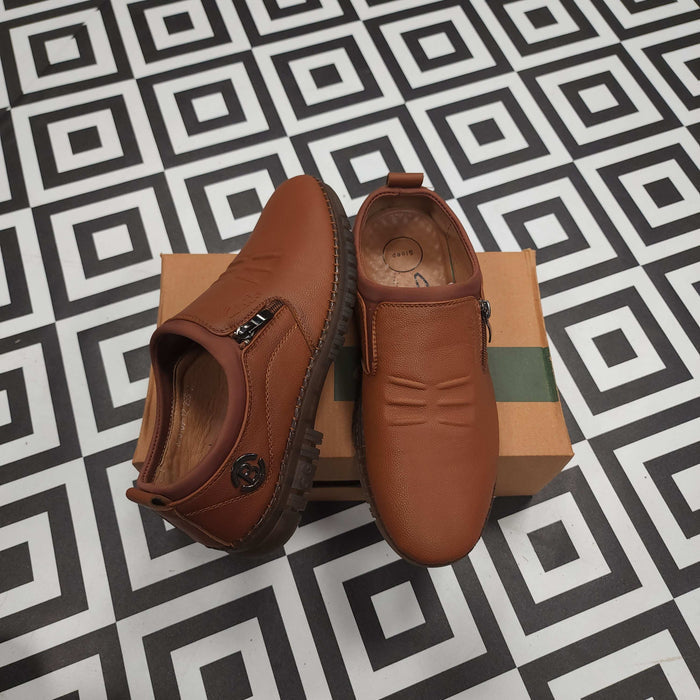 Premium Mustard Leather Casual Shoes - Maha fashions -  Men Footwear