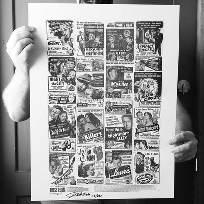 Press Room: Hardboiled Ad Block Poster - curated & signed by Joe Bob Briggs