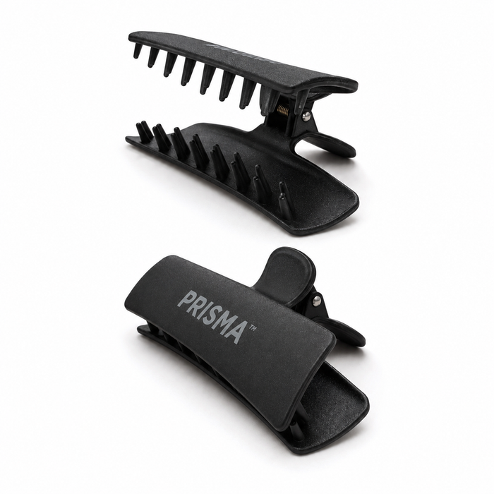 Prisma Butterfly Clips 4pc Black Open and Closed