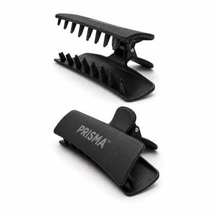 Prisma Butterfly Clips 4pc Black Open and Closed