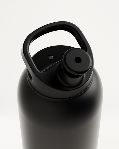 Pull-Up Lid insulated water bottle top with drinking spout.