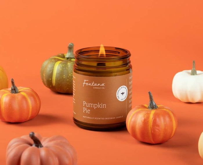 Pumpkin Pie Essential Oil Beeswax Jar Candle: Non-Toxic | Fontana Candle Co.