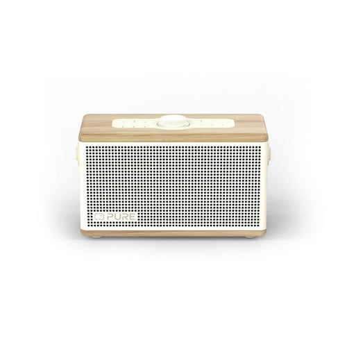 Pure Classic Aura Portable Bluetooth Speaker with Ambient Lighting - Cotton White Oak White