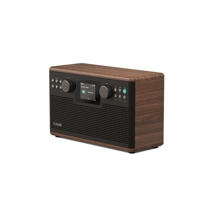 Pure Classic H6 DAB DAB+ FM Stereo Digital Radio with Bluetooth - Coffee Brown Walnut Brown