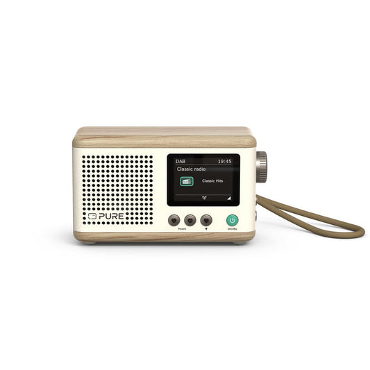 Pure Classic Mini Dab+ FM The Charming Portable Bluetooth Digital Radio - Cotton White Oak White