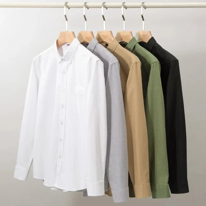 Pure cotton office work shirt - AntoniosClothing - Evergreen