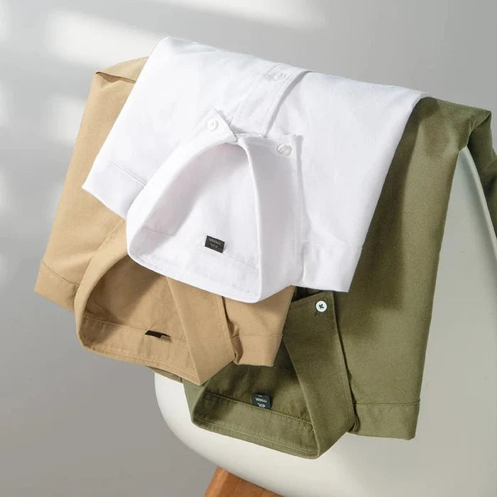 Pure cotton office work shirt - AntoniosClothing - Evergreen