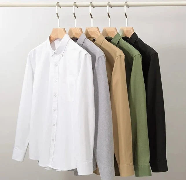 Pure cotton office work shirt - AntoniosClothing - Evergreen