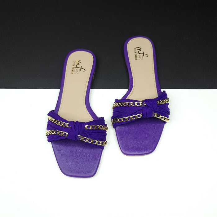Purple Chain Slippers - Maha fashions -