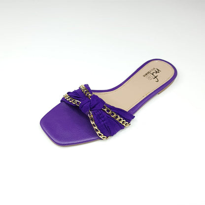 Purple Chain Slippers - Maha fashions -