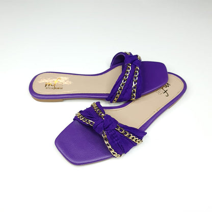 Purple Chain Slippers - Maha fashions -