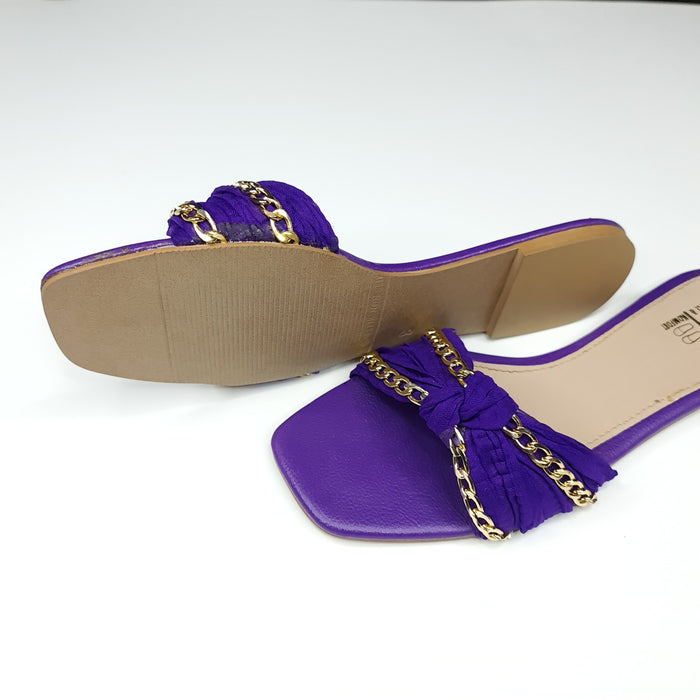 Purple Chain Slippers - Maha fashions -