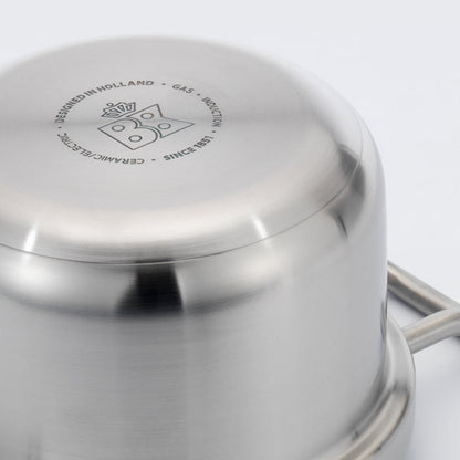 Q-Linair Master pannenset 4-delig zilver vooraanzicht onderzijde