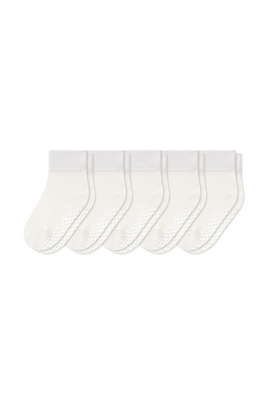 Quarter Socks Combo 5-Pack in Cloud laying flat on a white background.