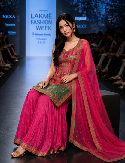 Rani Pink Sharara Set