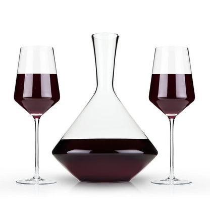 Raye Angled Crystal Bordeaux Decanter & Wine Glass Set (Online Only)