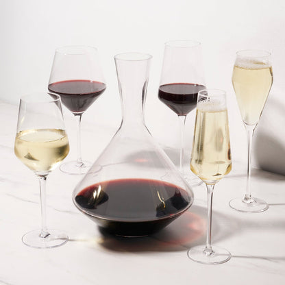 Raye Angled Crystal Bordeaux Decanter & Wine Glass Set (Online Only)