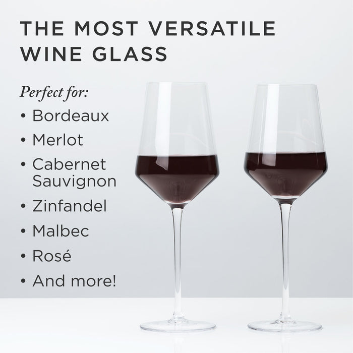 Raye Angled Crystal Bordeaux Decanter & Wine Glass Set (Online Only)