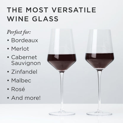 Raye Angled Crystal Bordeaux Decanter & Wine Glass Set (Online Only)