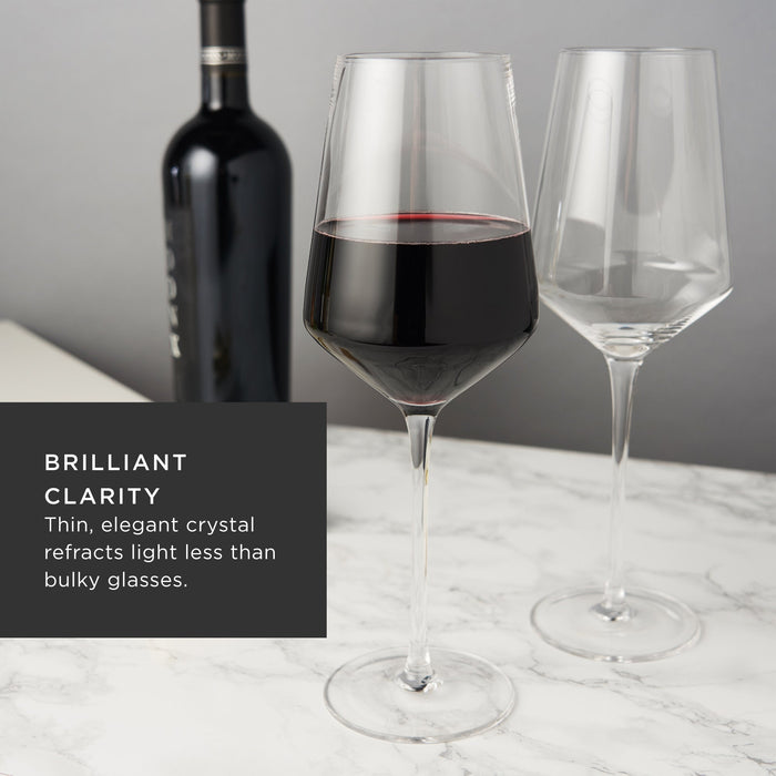 Raye Angled Crystal Bordeaux Decanter & Wine Glass Set (Online Only)
