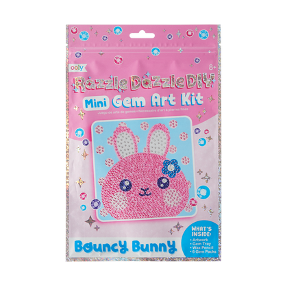 OOLY front view of Razzle Dazzle DIY Gem Art Kit - Bouncy Bunny in packaging
