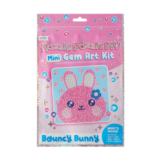 OOLY front view of Razzle Dazzle DIY Gem Art Kit - Bouncy Bunny in packaging