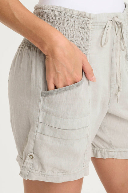XCVI Rebel Linen Tabbed Short
