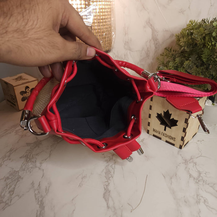 Red Bucket Bag - Maha fashions -  Handbags & Wallets