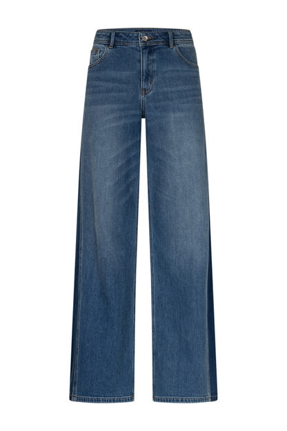 Red Button SRB5012 Claudette Insert Contrast Mid Stone Used Jeans L31 front view Shop Red Button at Dotique