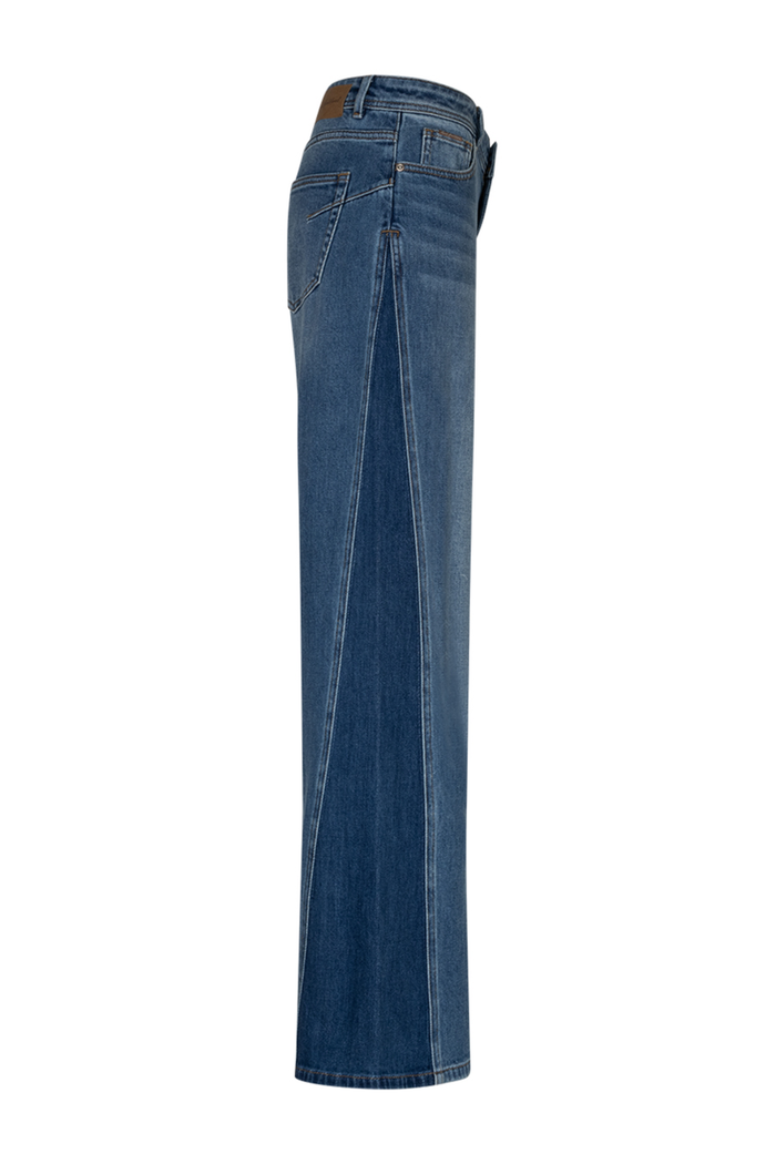 Red Button SRB5012 Claudette Insert Contrast Mid Stone Used Jeans L31 side view Shop Red Button at Dotique