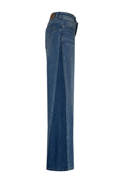 Red Button SRB5012 Claudette Insert Contrast Mid Stone Used Jeans L31 side view Shop Red Button at Dotique