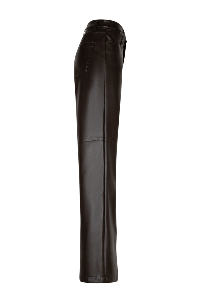 Red Button SRB5077A Colette Faux Leather Trousers L31 Espresso side view Shop Red Button at Dotique