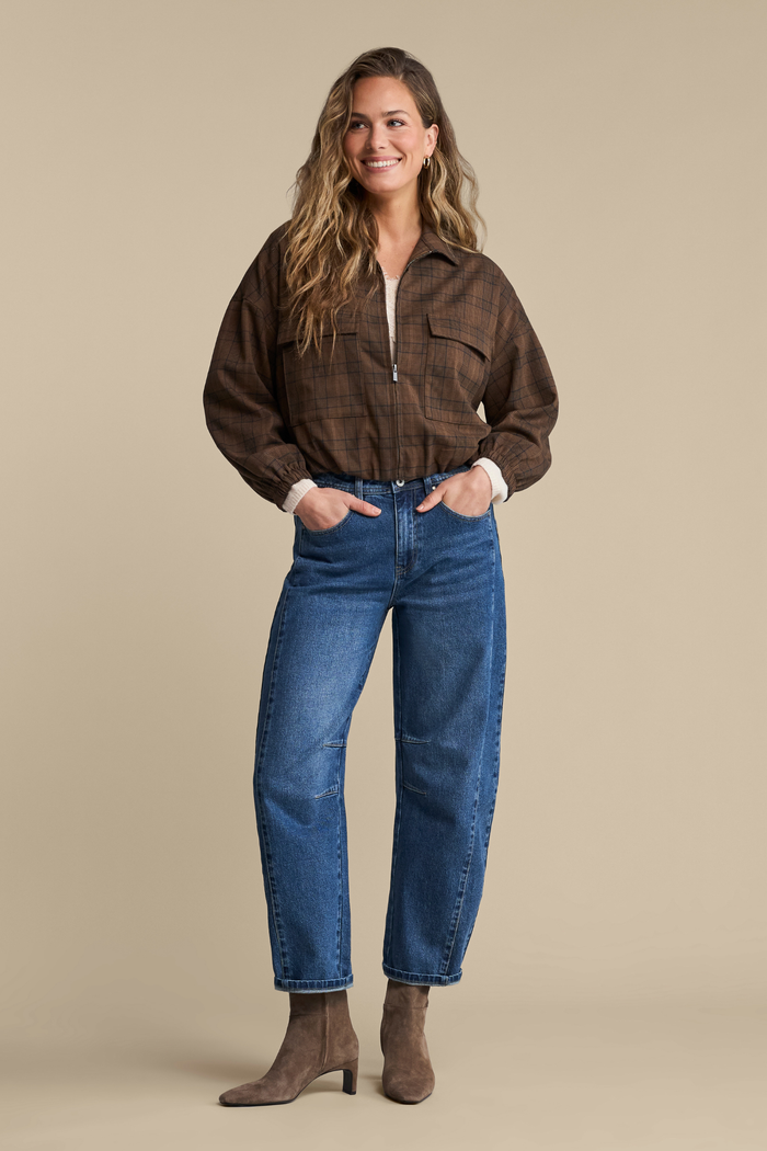 Red Button SRB5130 Cayla Mid Stone Used Jeans L28 styled with boots Shop Red Button at Dotique