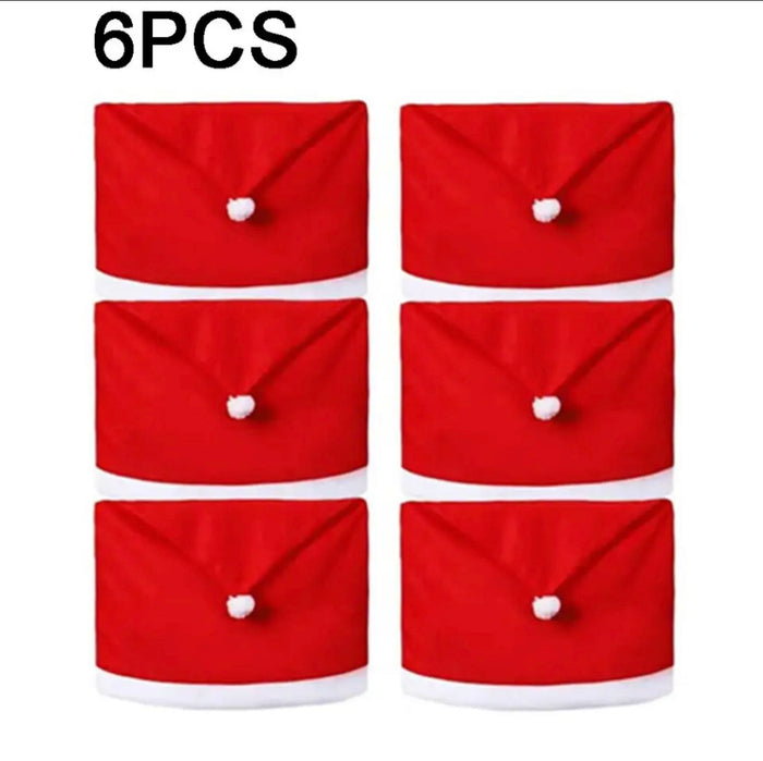 Red Hat Santa Christmas Chair Cover Set