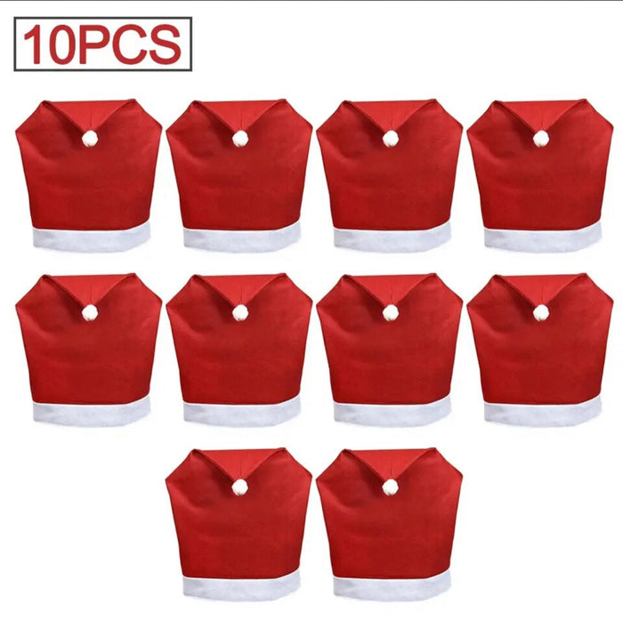 Red Hat Santa Christmas Chair Cover Set