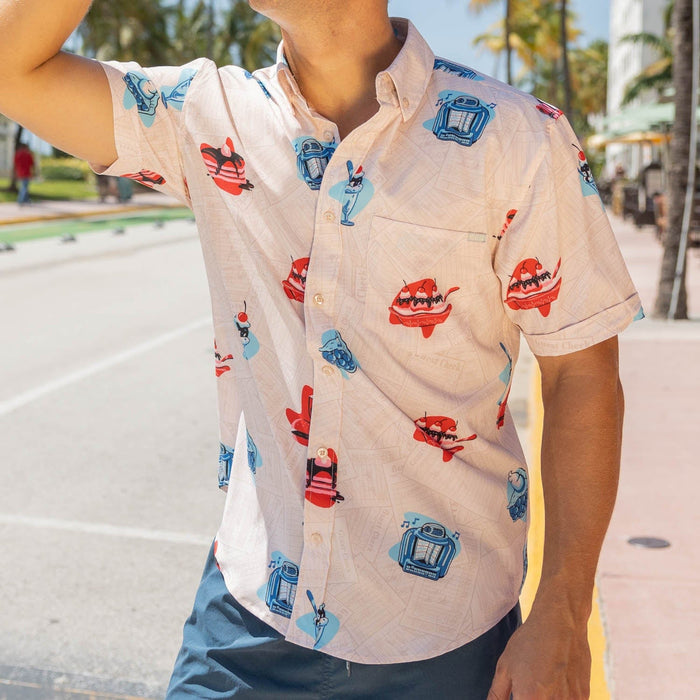 RSVLTS RSVLTS Short Sleeve Shirt Red, White, and Blue Plate Special – KUNUFLEX Short Sleeve Shirt