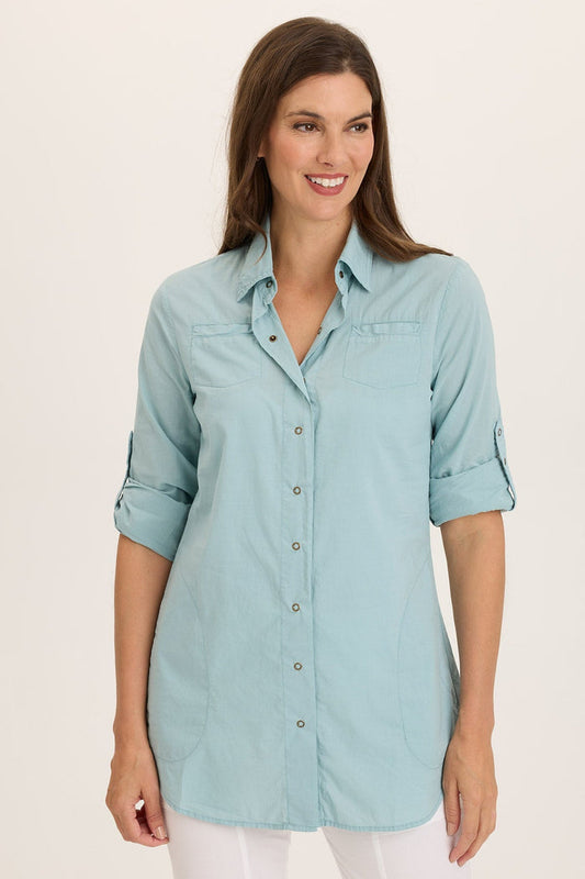 Wearables Reporter Soft Voile Button-Down Blouse