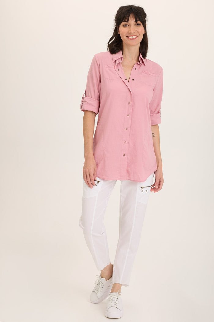 Wearables Reporter Soft Voile Button-Down Blouse