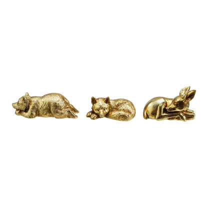 Resin Sleeping Animal, Gold Finish, 3 Styles