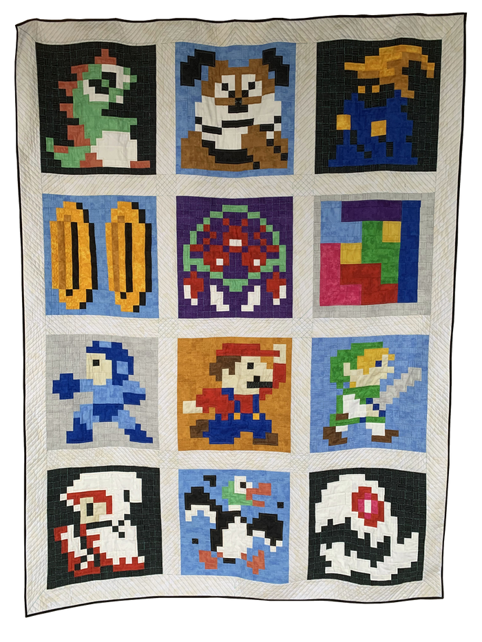 Retro Gaming Revival Quilt a Long Block 5 - Alien Parasite