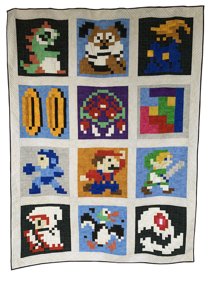 Retro Gaming Revival Quilt a Long Block 5 - Alien Parasite