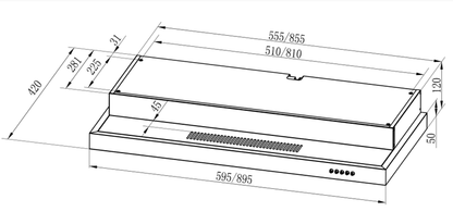 RH-S269-SSR 90CM SLIMLINE HOOD