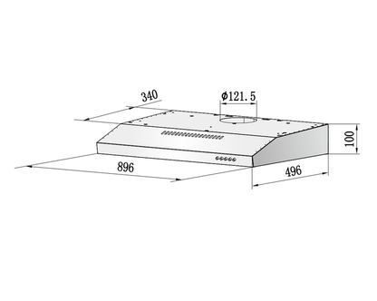 RH-S95A-SSVR 90CM SLIMELINE HOOD