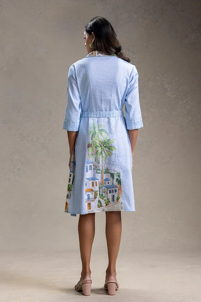Blue flared dress Singapore