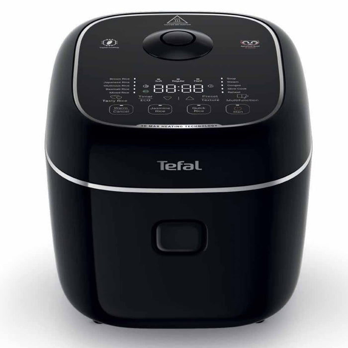 front of view of tefal rice cooker in black (RK7778)