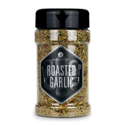 Ankerkraut Roasted Garlic im Gewürzstreuer vor weißem Hintergrund.