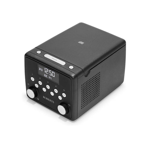 Roberts SOUND 49 FM DAB DAB+ Digital Clock Radio with Bluetooth and CD Player - Black Black