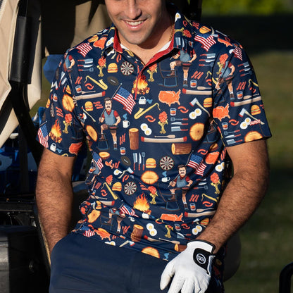 RSVLTS XS Parks and Rec Breakfast Balls All-Day Polo Ron Swanson's Polo of Greatness – All-Day Polo