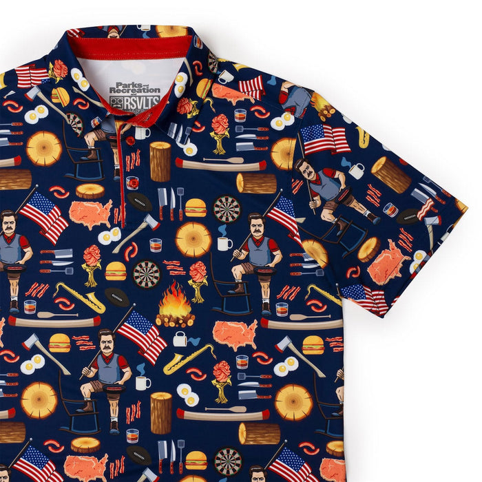 RSVLTS Parks and Rec Breakfast Balls All-Day Polo Ron Swanson's Polo of Greatness – All-Day Polo